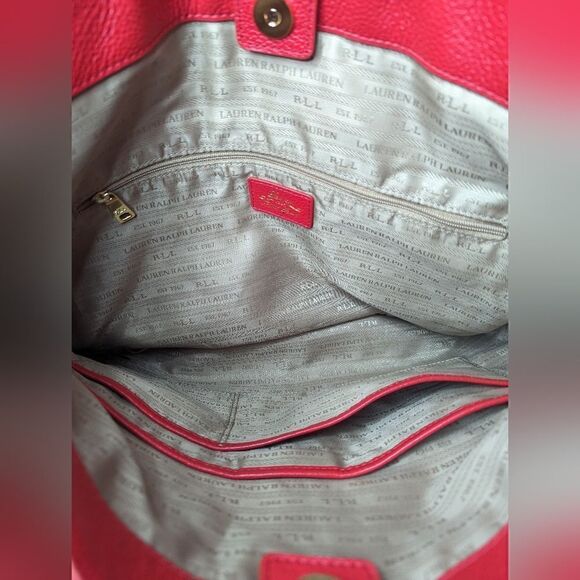 Ralph Lauren Leather Bag Academia 90s Y2K Countryside Chic Preppy Tomato Girl - Picture 9 of 10